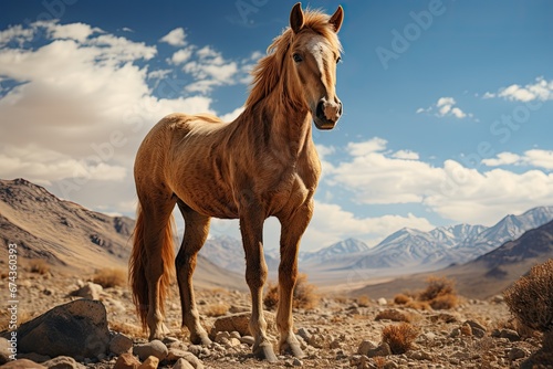 horse in the mountains