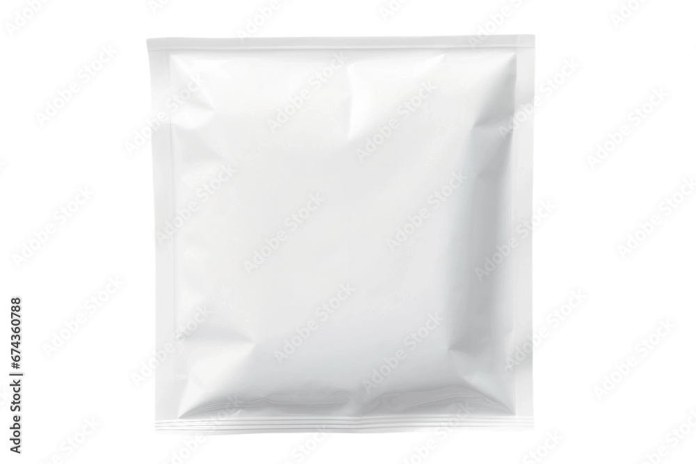 Clean White Sachet Packet Isolated on Transparent Background