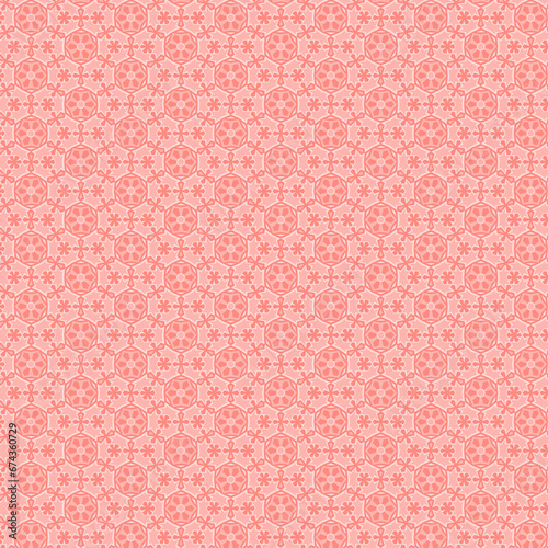Light delicate geometric floral pattern in pink shades