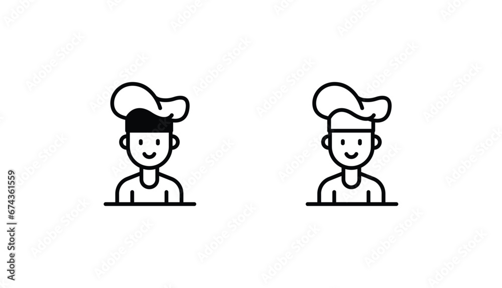 Chef icon design with white background stock illustration Chef icon design with white background stock illustration