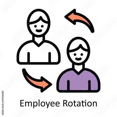 Employee Rotation vector Filled outline Design illustration. Symbol on White background EPS 10 File