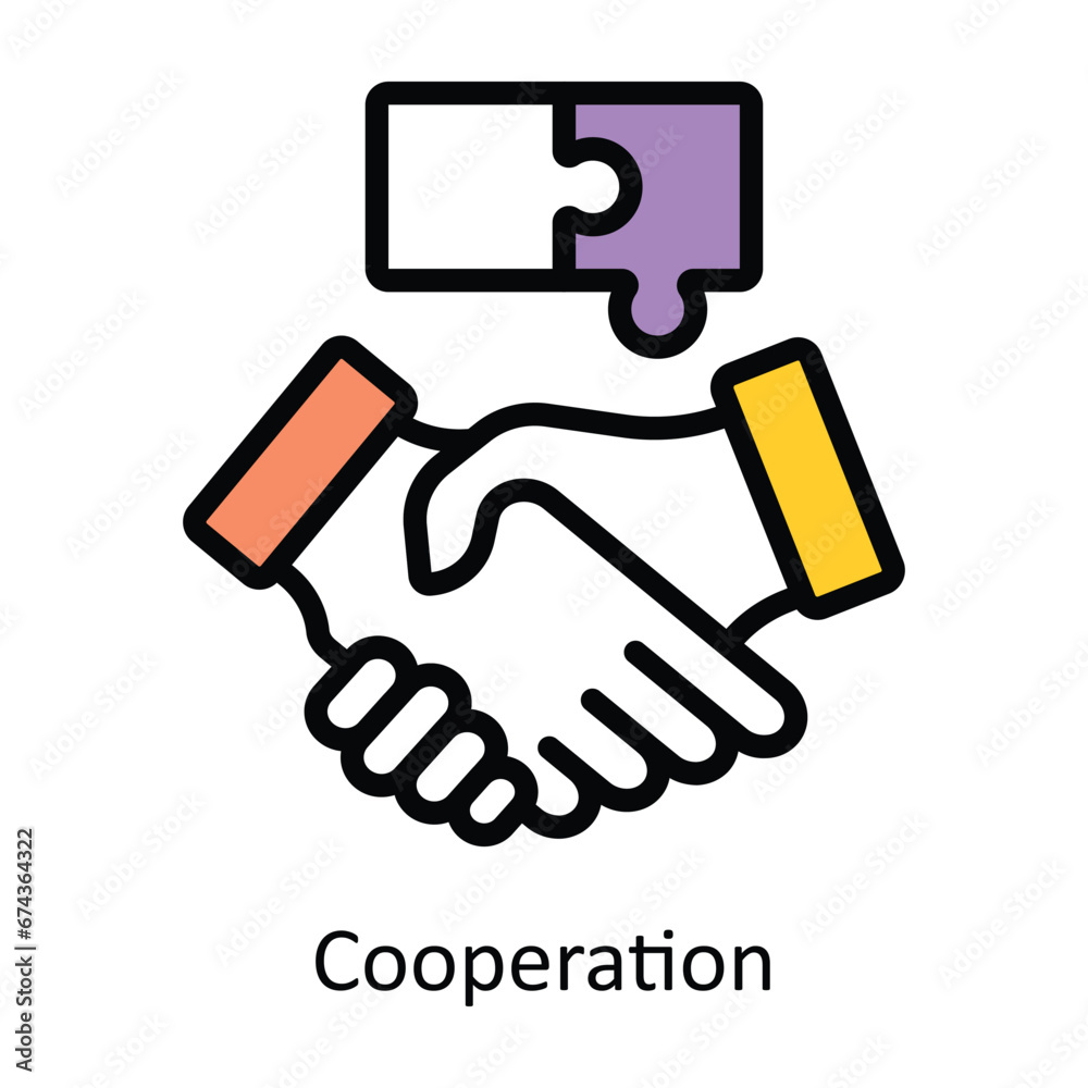 Cooperation vector Filled outline Design illustration. Symbol on White background EPS 10 File Cooperation vector Filled outline Design illustration. Symbol on White background EPS 10 File