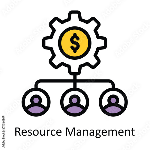 Resource Management vector Filled outline Design illustration. Symbol on White background EPS 10 File