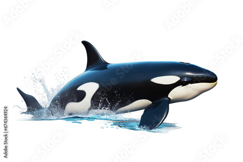 Magnificent Oceanic Orca Isolated on Transparent Background