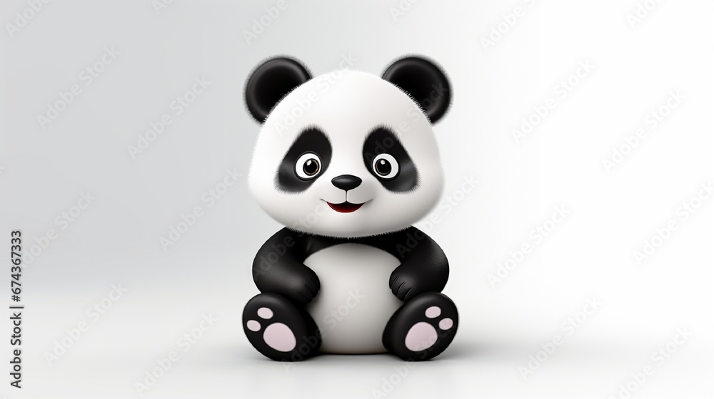 Playful Studio Panda: Adorable Black and White Cartoon Bear in Bamboo Forest generated by AI tool Playful Studio Panda: Adorable Black and White Cartoon Bear in Bamboo Forest generated by AI tool