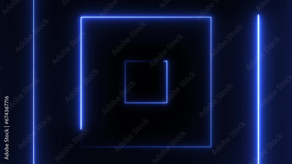 Neon light Squire frame background tunnel animation .
