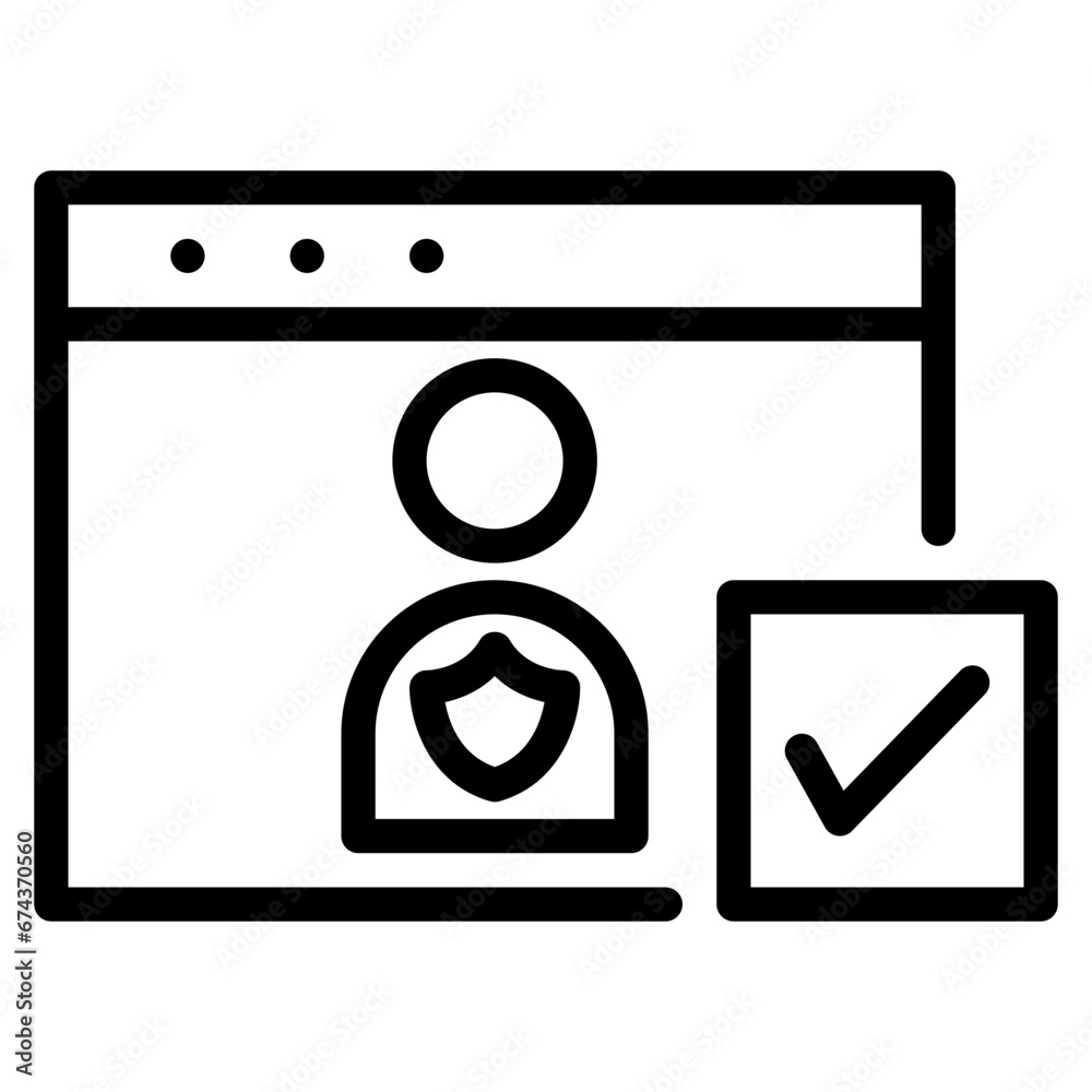 Privacy account line icon for apps and websites Privacy account line icon for apps and websites