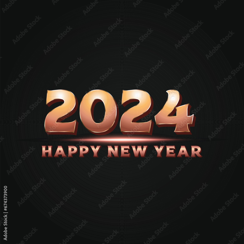 happy new year 2024 Vector graphic typo design vintage colors happy new year 2024 Vector graphic typo design vintage colors