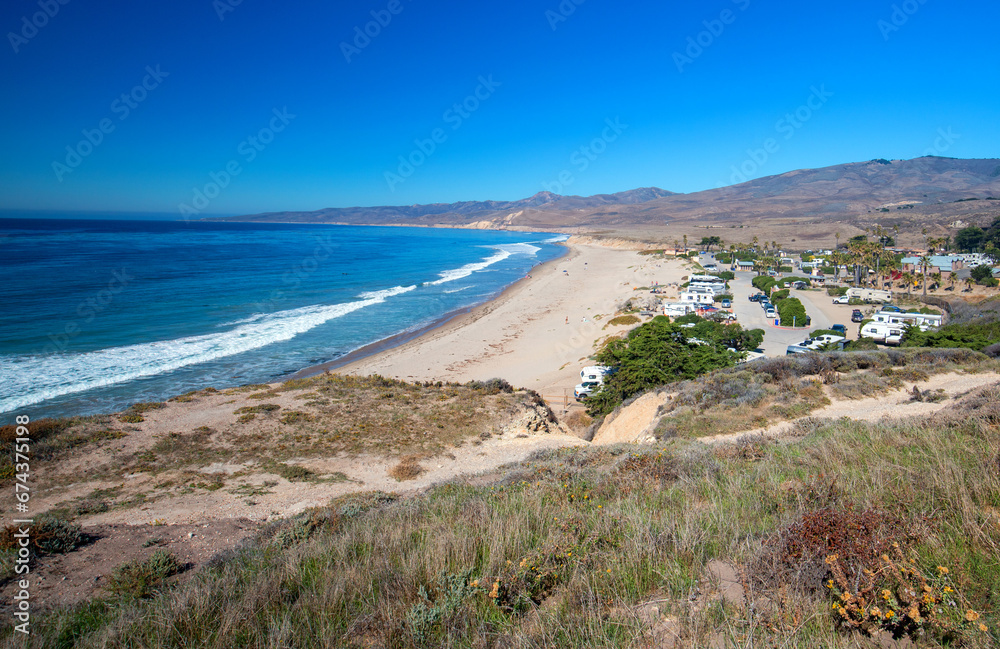 Jalama Beach RV resort campsite on the California central coast United States Jalama Beach RV resort campsite on the California central coast United States