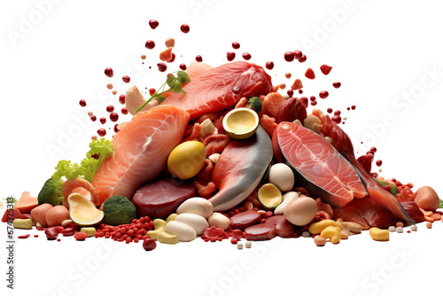 Protein-Rich Foods for Optimal Nutrition Isolated on Transparent Background photo