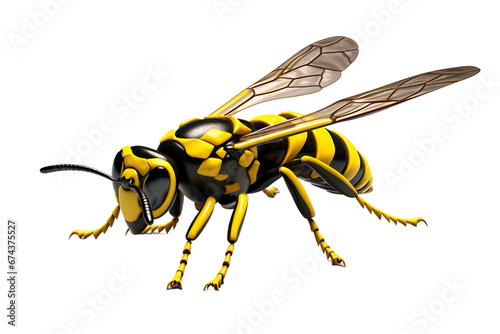 Wasp with Sharp Stinger Isolated on Transparent Background