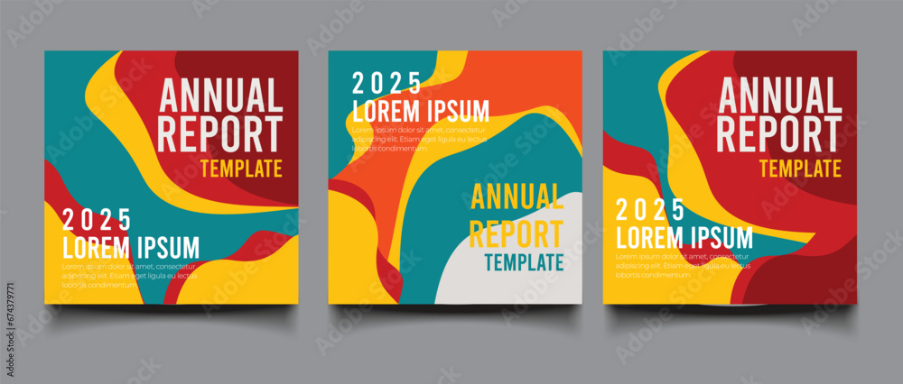 Colorful abstract annual report template concept