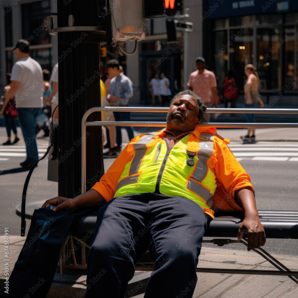 City Worker Taking a Sunny Day Break