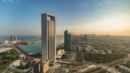 Fotobehang Abu Dhabi Uitzicht op skyline Abu Dhabi  © Moses Leigh