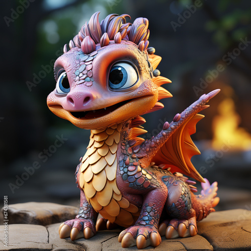 3d cartoon dragon