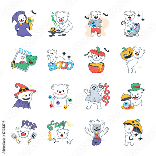Bundle of Horror Bear Doodle Stickers