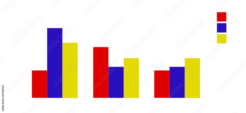 Fototapeta premium Bar chart illustration on white background
