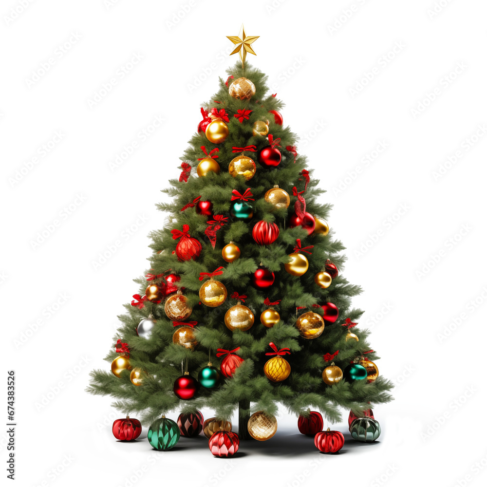 Decorated Christmas tree on transparent background. PNG Decorated Christmas tree on transparent background. PNG