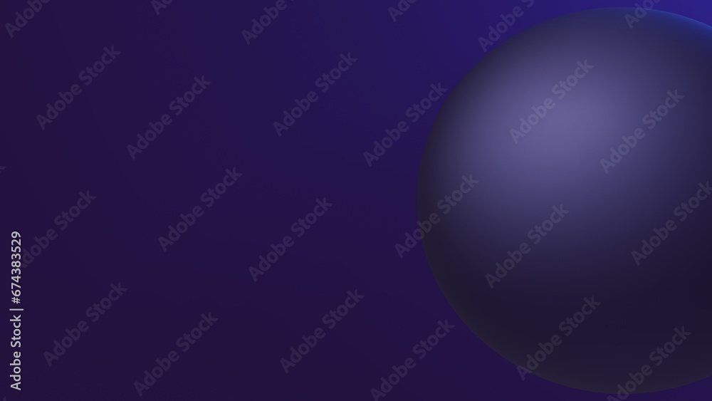 abstract 3d sphere background, backdrop, wallpaper design, 3d render, abstract technology backdrop, tech business presentation, negative space on left side, purple color