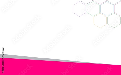 Pink, hexagons in white background and copy space for text