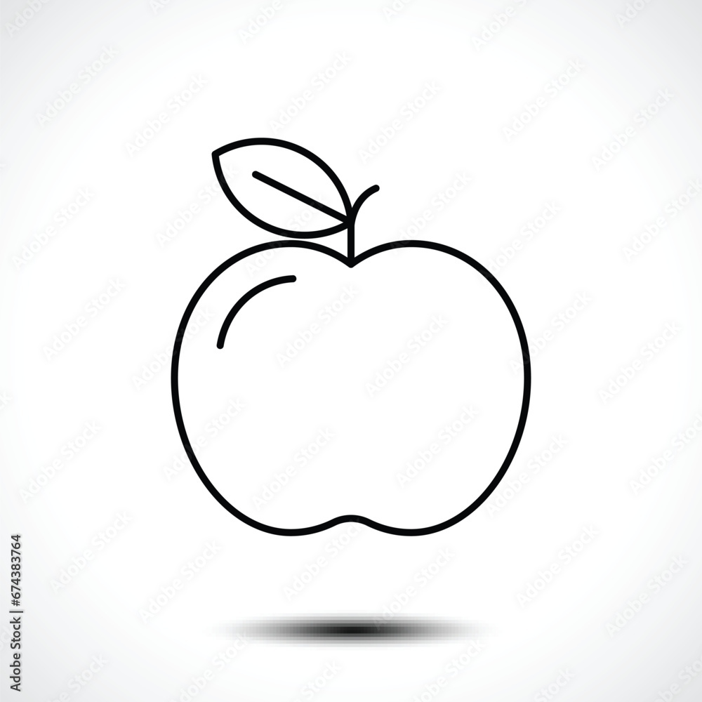 Apple with leaf icon. Vector illustration. Apple with leaf icon. Vector illustration.