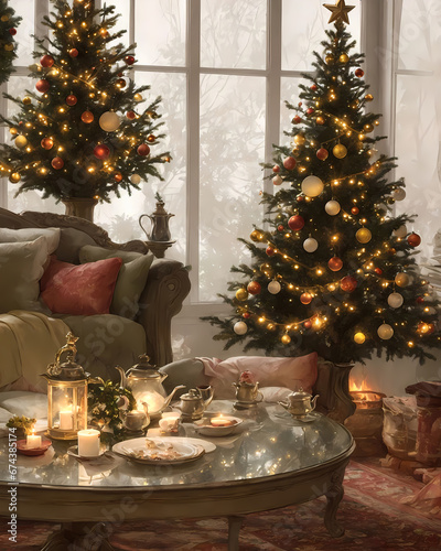 Decorating the house on Christmas