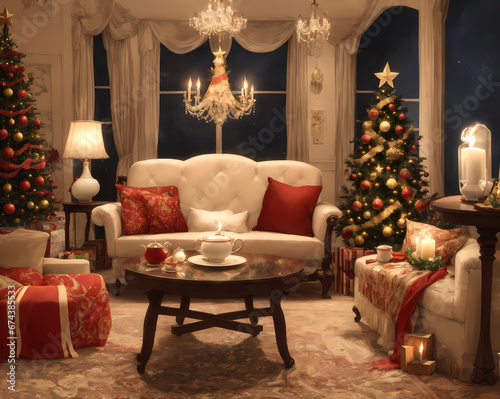 Decorating the house on Christmas