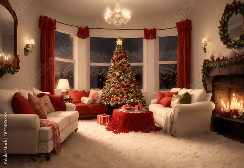 Decorating the house on Christmas