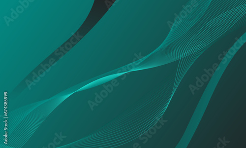 green soft business lines wave curves absract background
