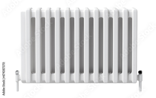 Precision Realism Artistic Heating Radiator On White or PNG Transparent Background