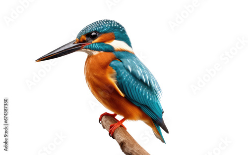 Detailed Kingfisher in Realism On White or PNG Transparent Background