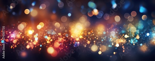 Abstract Background With Shiny Lights And Glitter Space For Text. Сoncept Glamorous Night Sky, Sparkling Universe, Captivating Light Show, Whimsical Glitter Wonderland