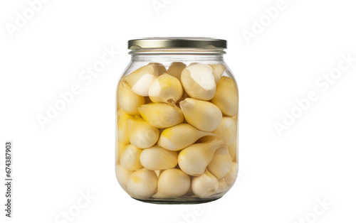 Detailed Preserved Garlic in Realism On White or PNG Transparent Background