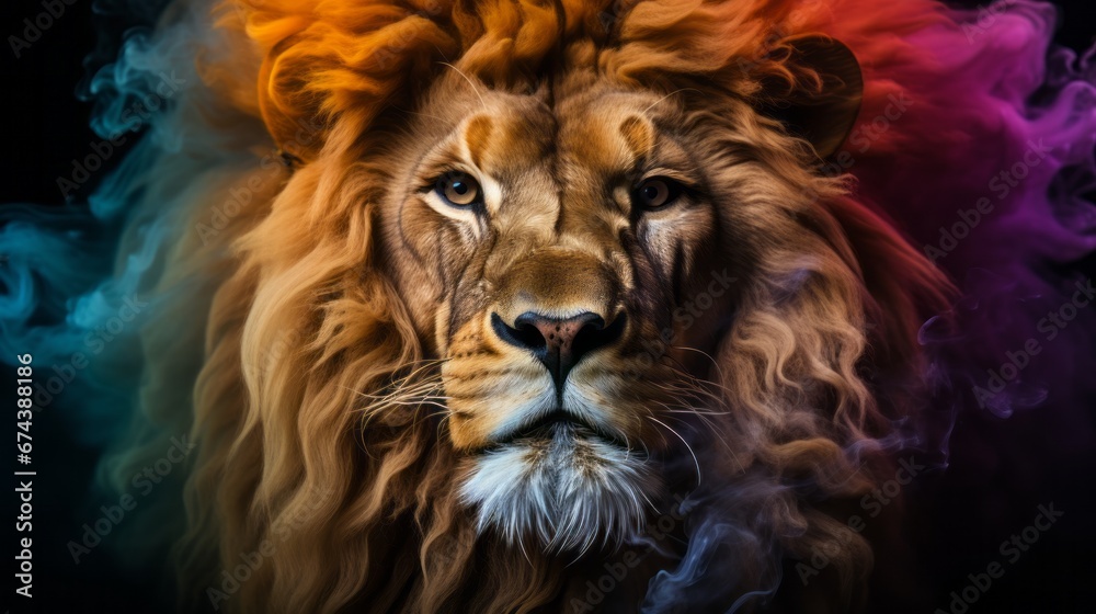 animal Lion portrait with Generative AI.
