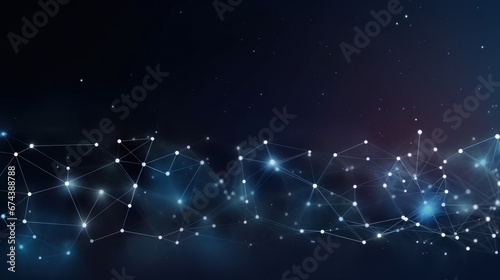 Abstract background with lines and glowing dots