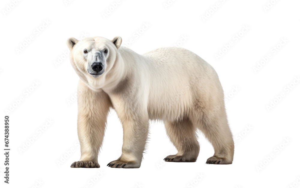 Hyper-Realistic Wildlife Portrait of a Mighty Polar Bear On White or PNG Transparent Background Hyper-Realistic Wildlife Portrait of a Mighty Polar Bear On White or PNG Transparent Background