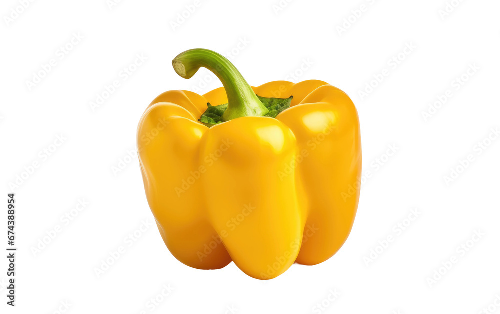 Realistic Portrait of a Yellow Pepper On White or PNG Transparent Background Realistic Portrait of a Yellow Pepper On White or PNG Transparent Background