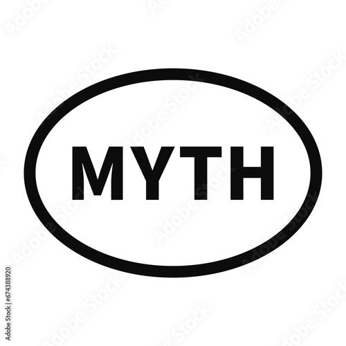 Free Download Myth Stamp In Black Line Oval Shape For Information Sign
 - GFXLoad