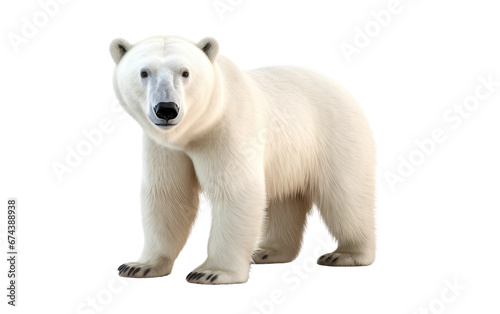 Arctic Majesty Realistic Portrait of a Polar Bear On White or PNG Transparent Background © Muhammad