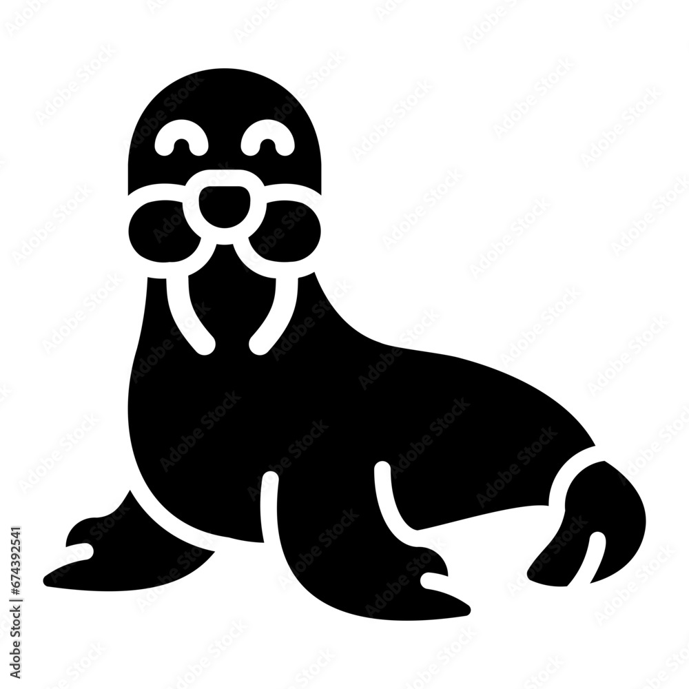 Obraz premium walrus Solid icon
