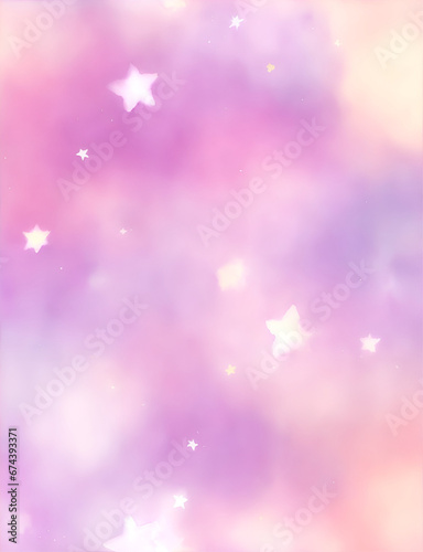 A beautiful purple galaxy background with stars and a rainbow. The galaxy is made up of swirling clouds of gas and dust  and the stars are of different sizes and colors.