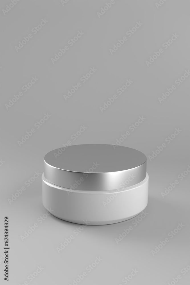3d render silver white container isolated 3d render silver white container isolated