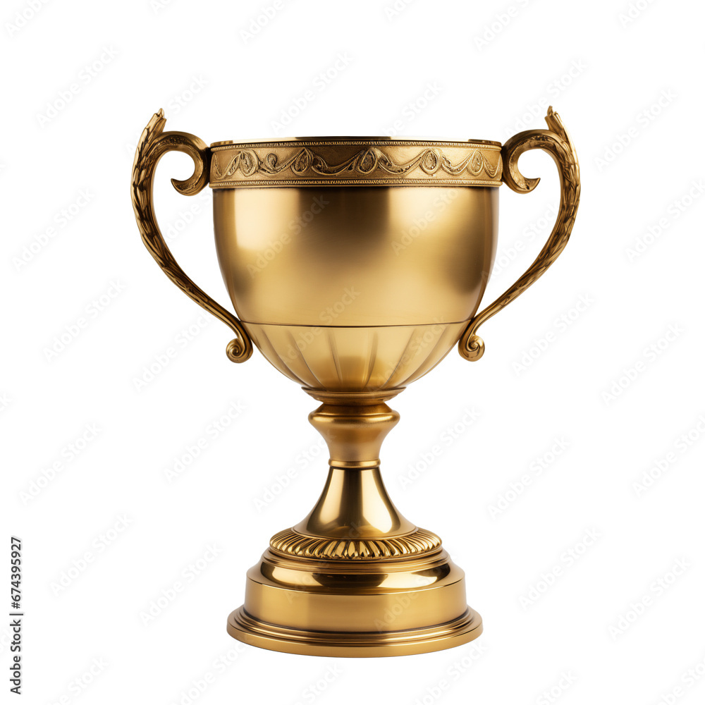 Golden Trophy Cup on transparent background. Ai generative. Golden Trophy Cup on transparent background. Ai generative.