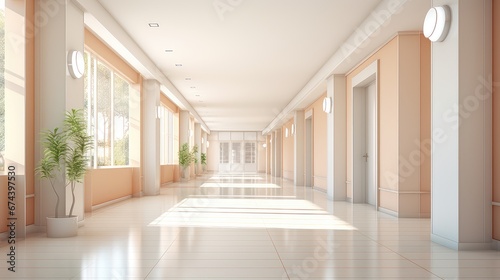 room bright inside corridor background illustration perspective wall, empty light, modern interior room bright inside corridor background © sevector