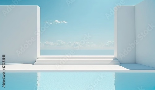 dream amazing art minimal White swimming pool beautiful light © ChutinanArt6