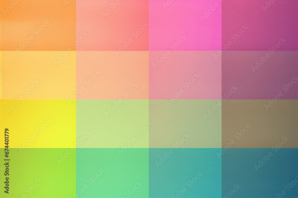 Green, lime, lemon, yellow, orange, coral, peach, pink, lilac, orchid, purple, violet, blue, jade, teal and beige color gradient. Spectrum. Template. Web design. Tiles, rectangle decoration