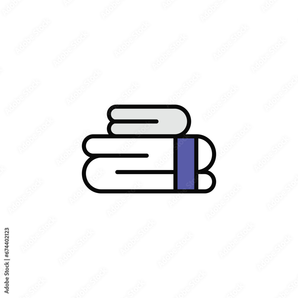 Towel icon design with white background stock illustration