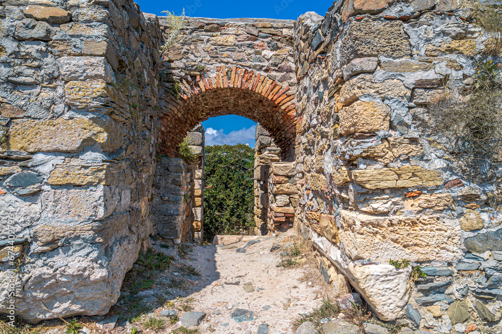 Ruins of the ancient fortress Histria, Dobrogea, Romania