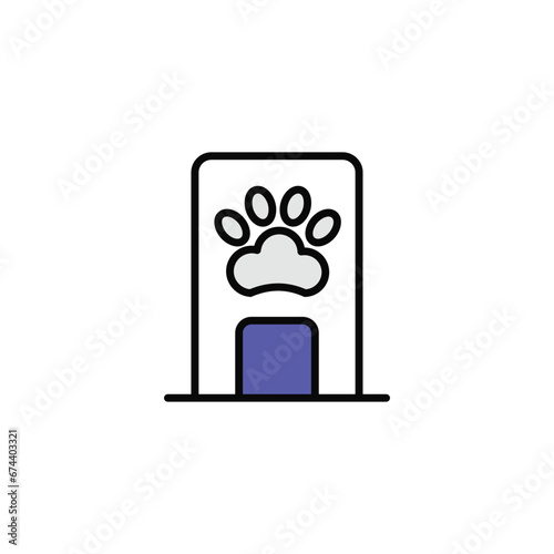 Pet Hotel icon design with white background stock illustration