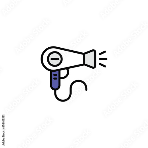 Hair Dryer icon design with white background stock illustration